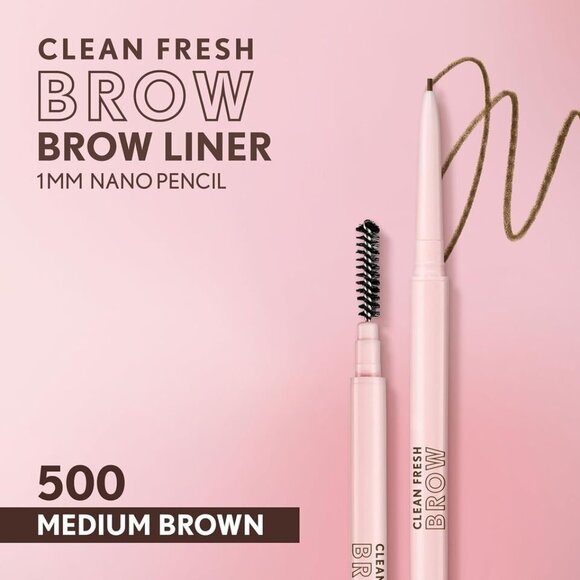 Covergirl Clean Fresh Brow Nano Eyebrow Pencil Liner 500 Medium Brown Vegan - Picture 1 of 8